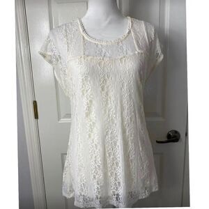 ONE WORLD Misses Medium Lacey Top NWT